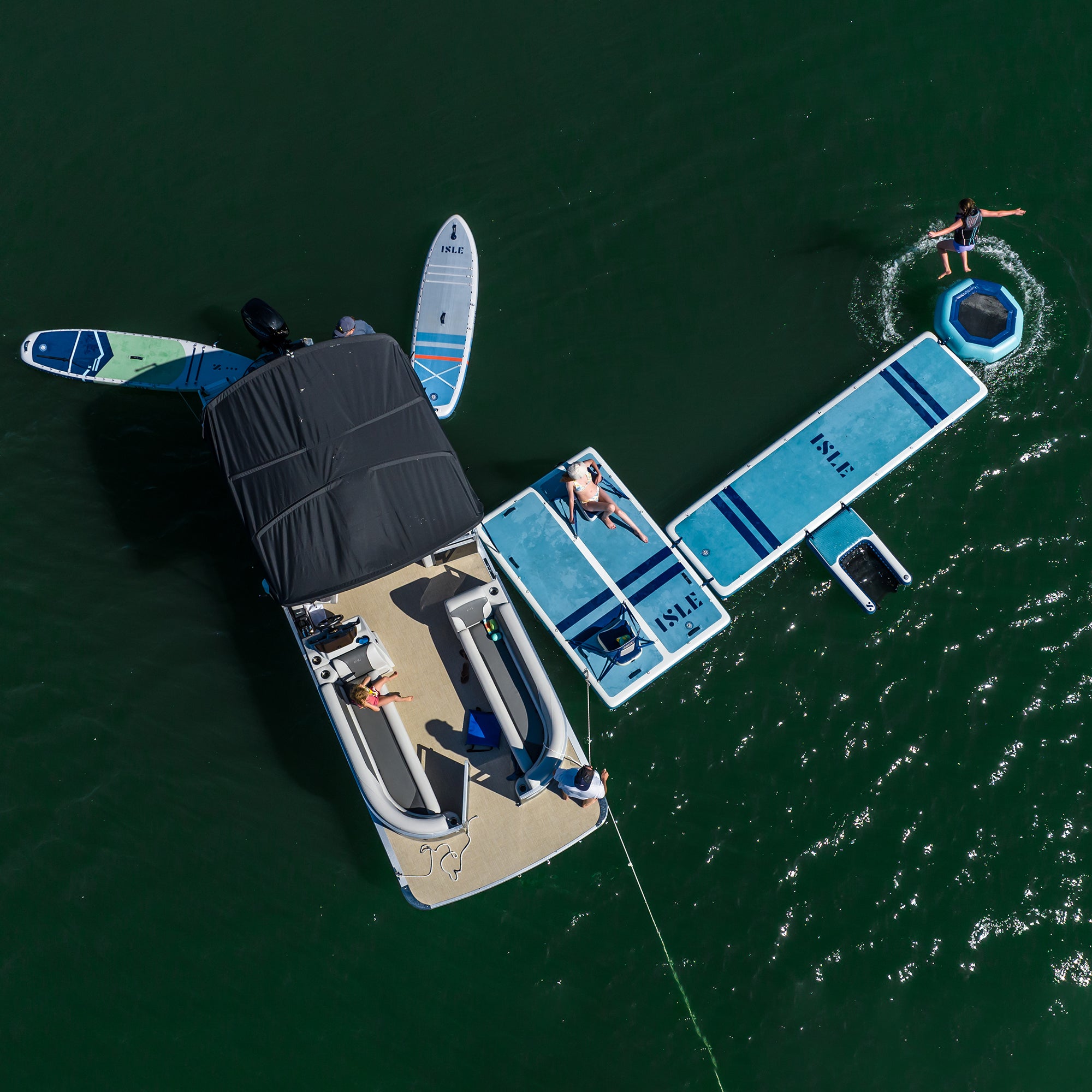 Runway Dock & Air Track Being Used As An Inflatable Dock