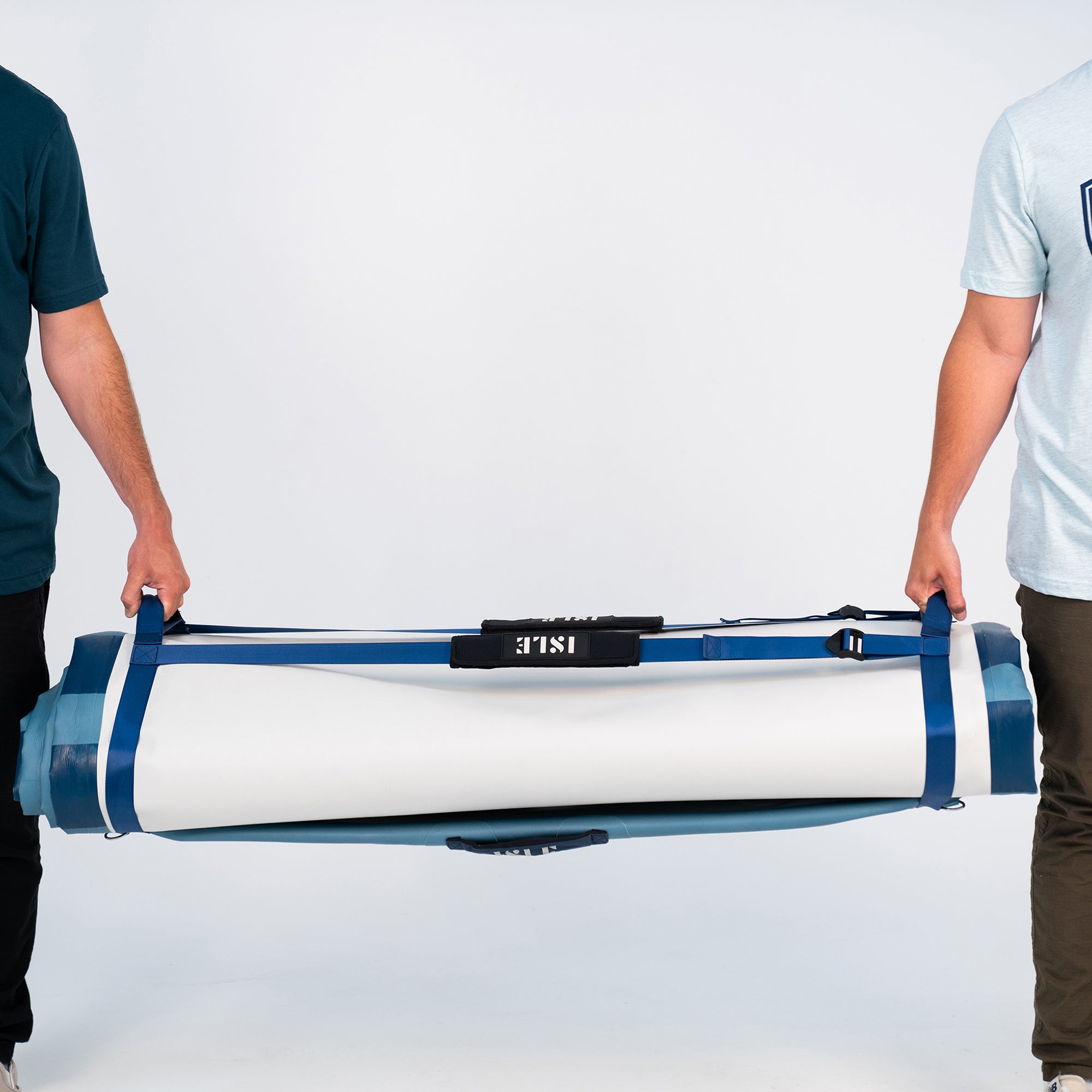 Two People Carrying A Dock Using The Minimalistic Carry System Handles