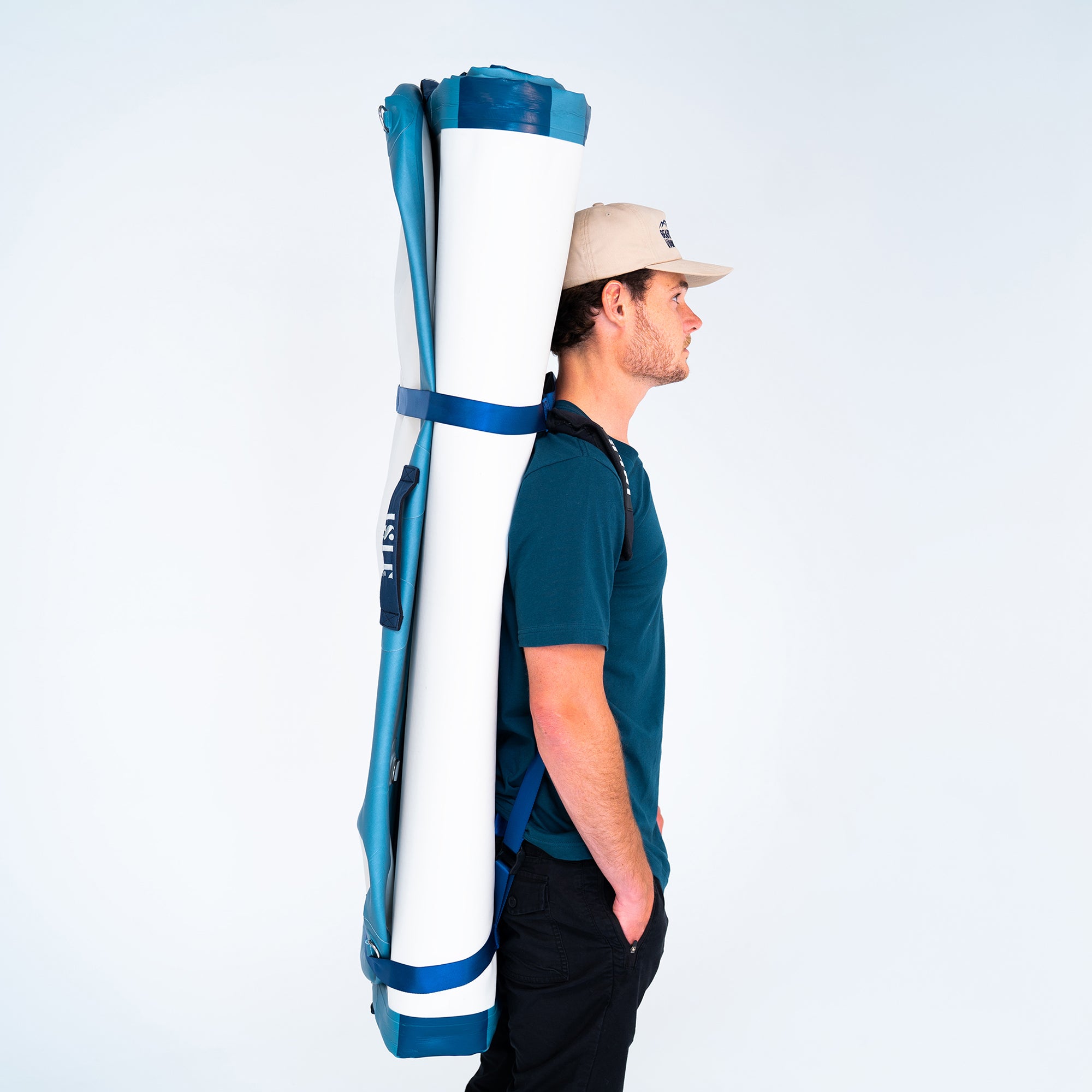 Man Carrying A Dock Using The Minimalist Carry System As A Backpack
