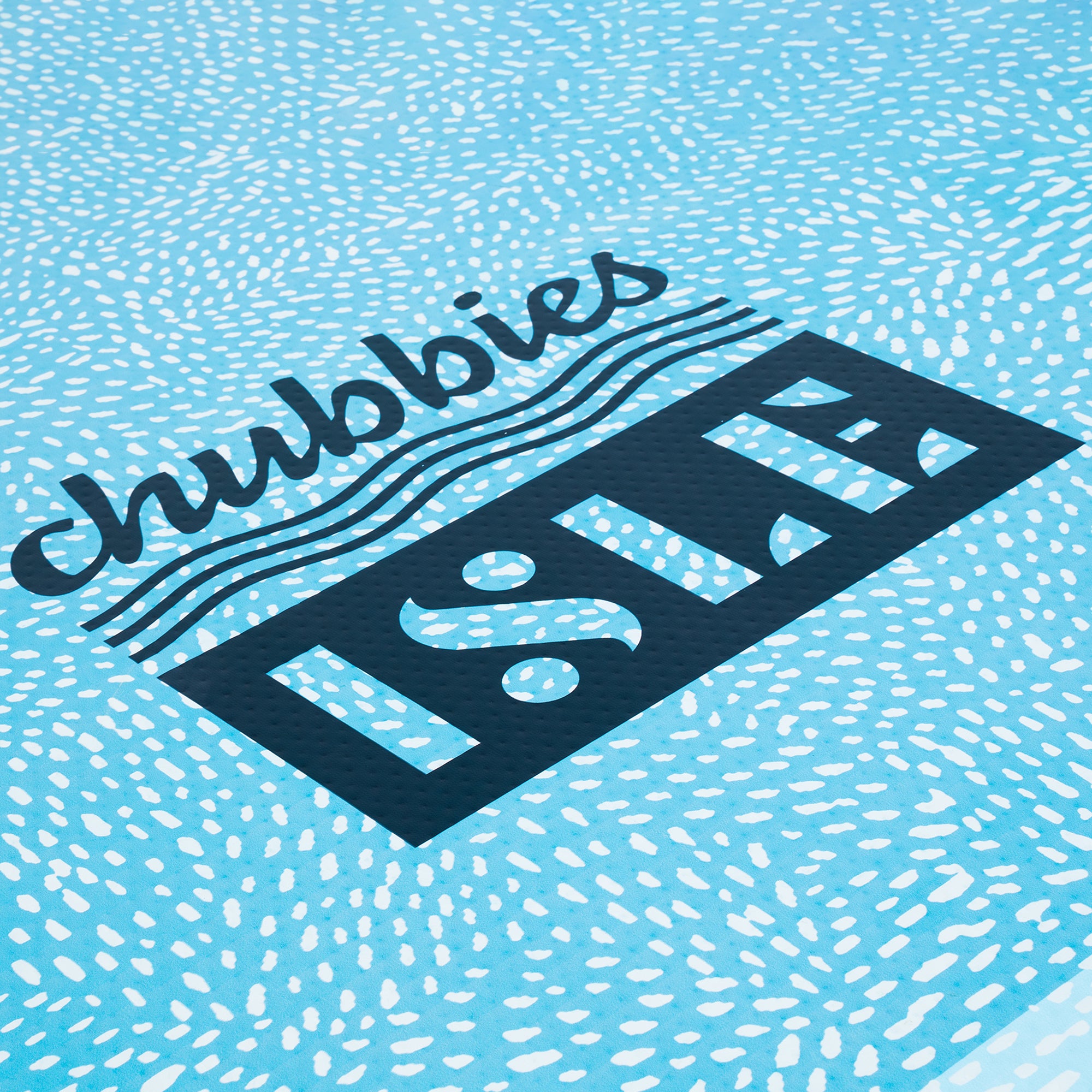 Chubbies Whale Shark Megalodon Limited Edition Inflatable Paddle Board Bottom Logo Close up