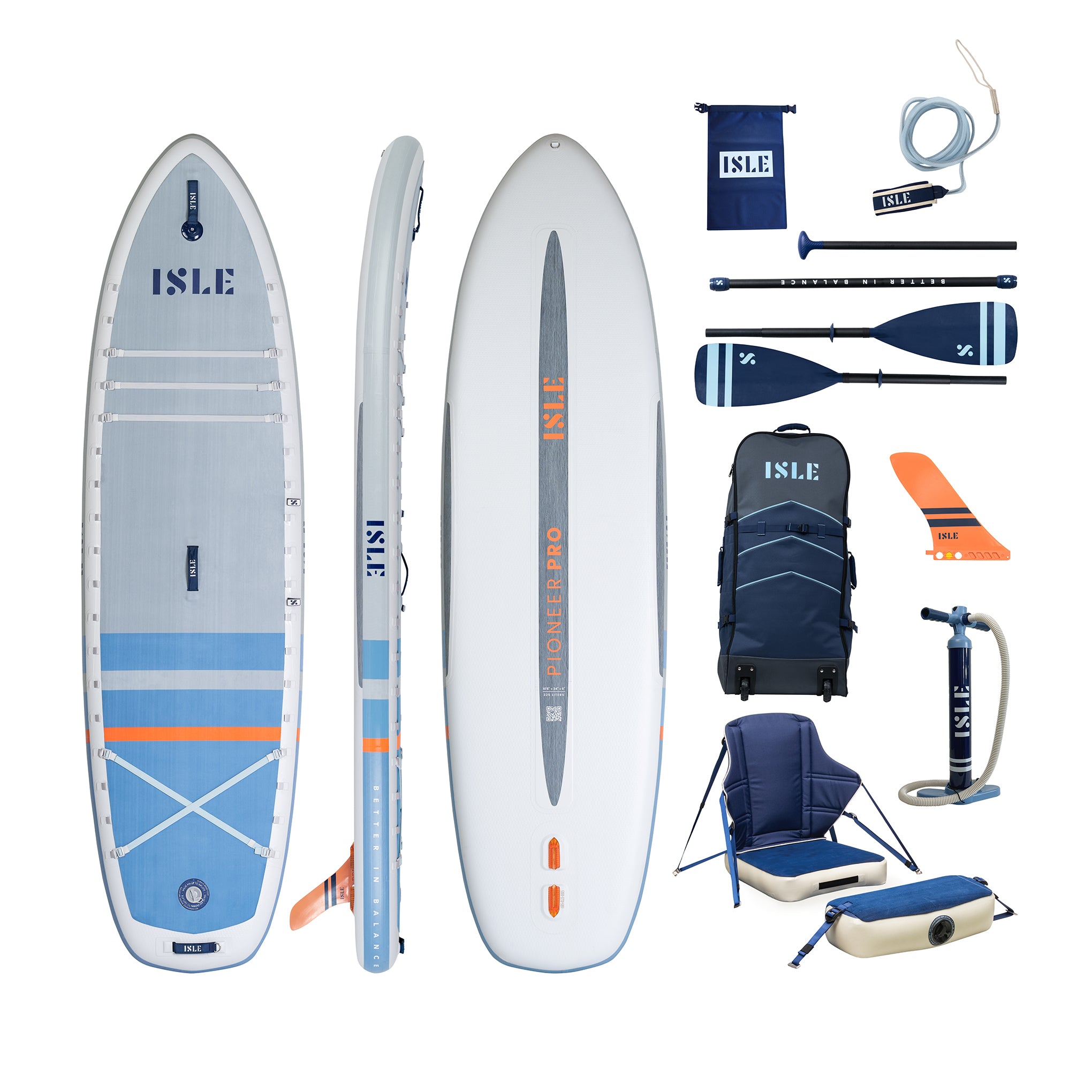 Pioneer Pro Inflatable SUP-Kayak Hybrid Grey/Slate/Coral Complete Package