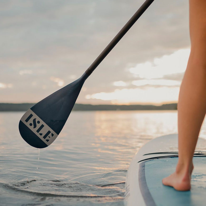 Carbon 3 Piece Adjustable SUP Travel Paddle In Use