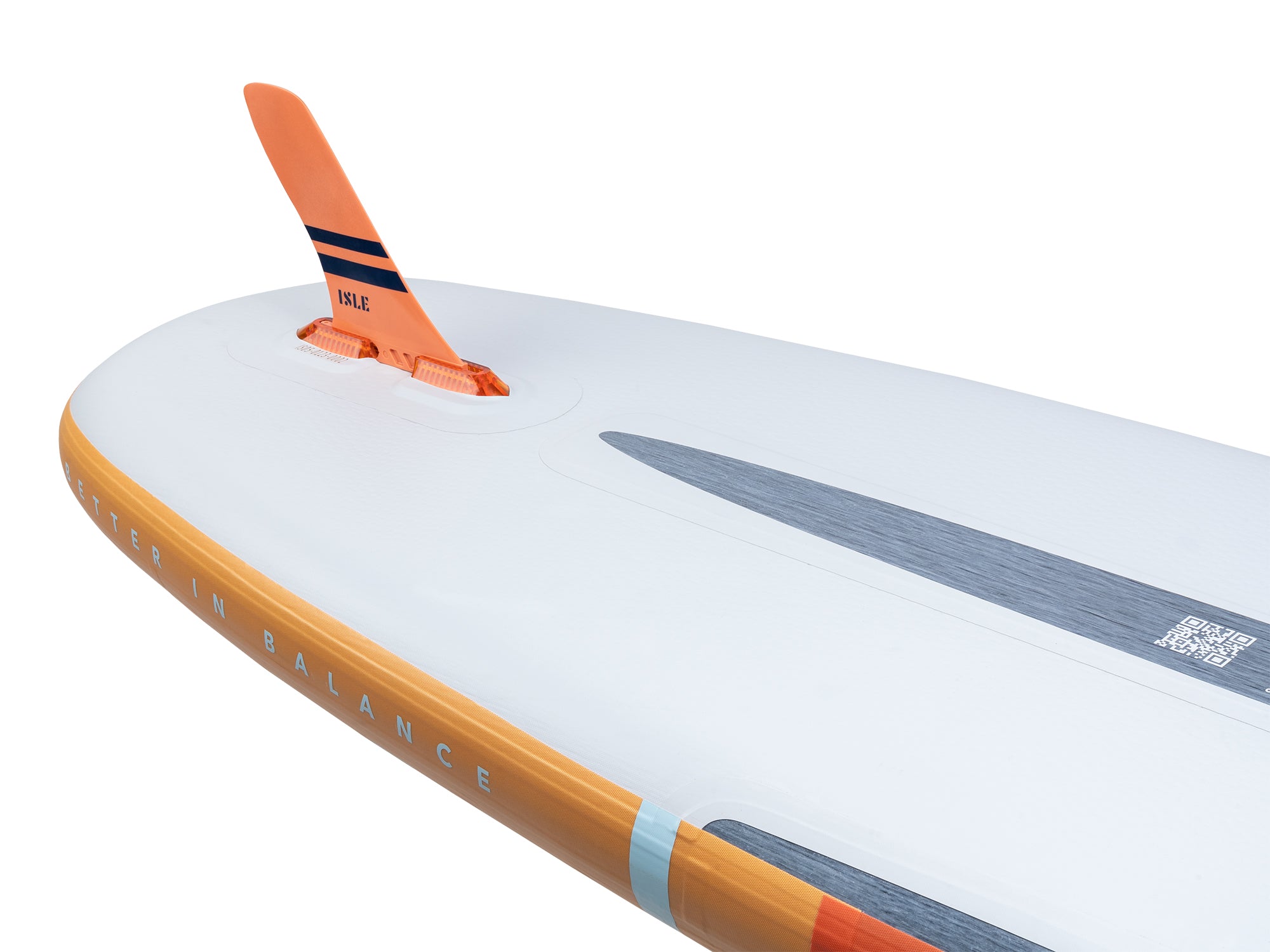 Explorer Pro SUP-Kayak Hybrid Inflatable Paddle Board Sun/Coral Fin View