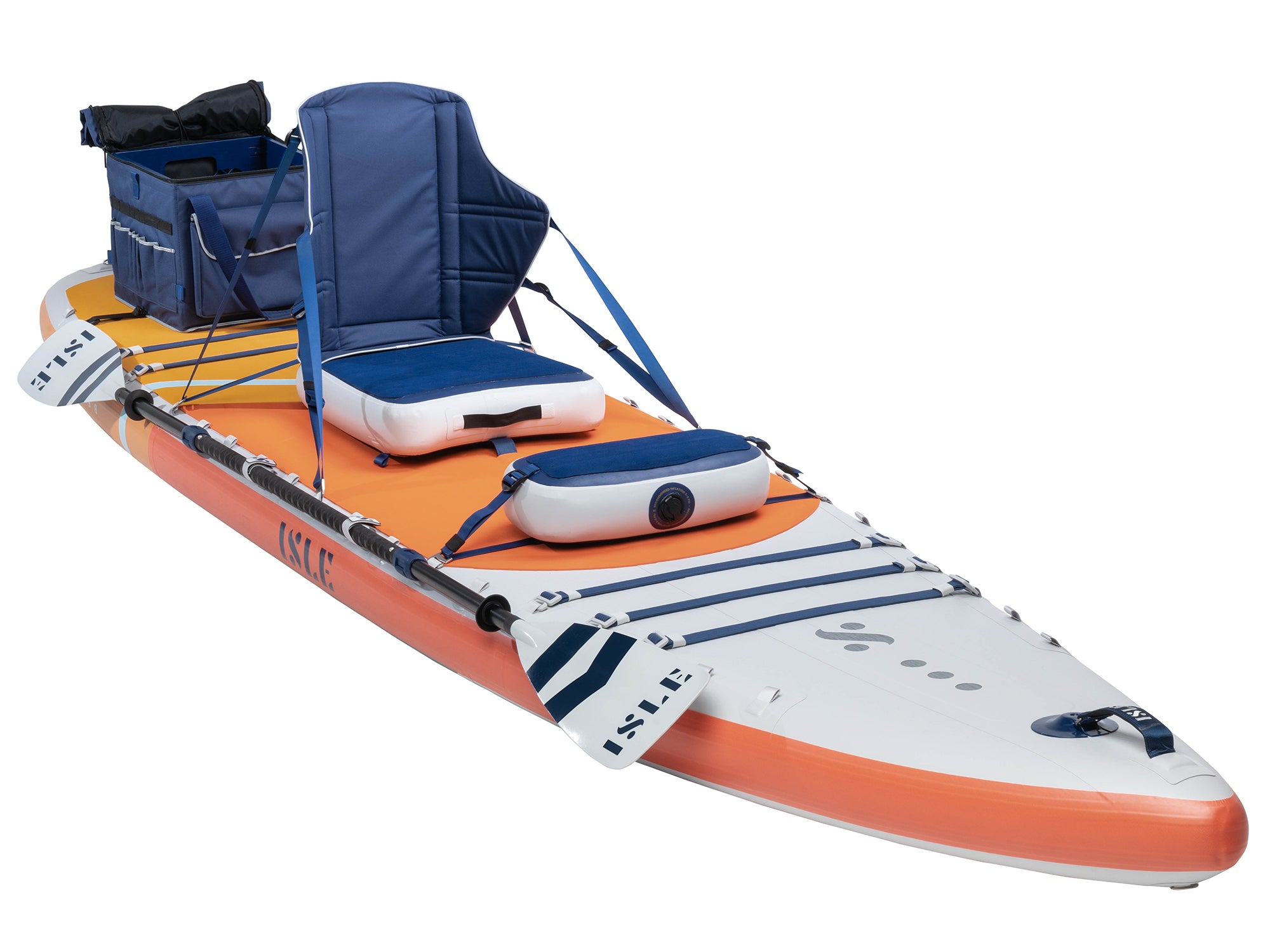 Explorer Pro SUP-Kayak Hybrid Inflatable Paddle Board Sun/Coral with Kayak Set Up
