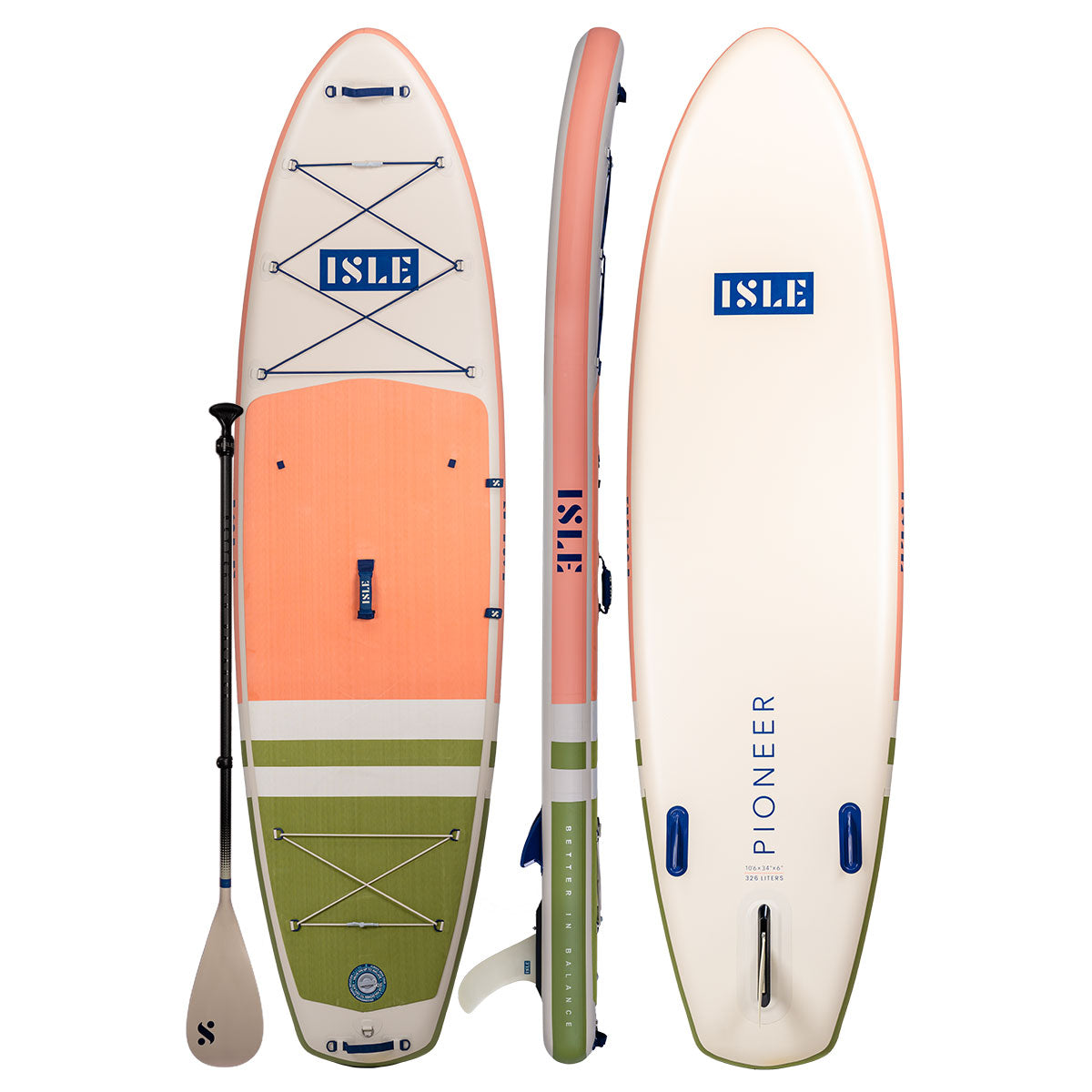 Pioneer 2.0 Inflatable Paddle Board in Peach/Moss