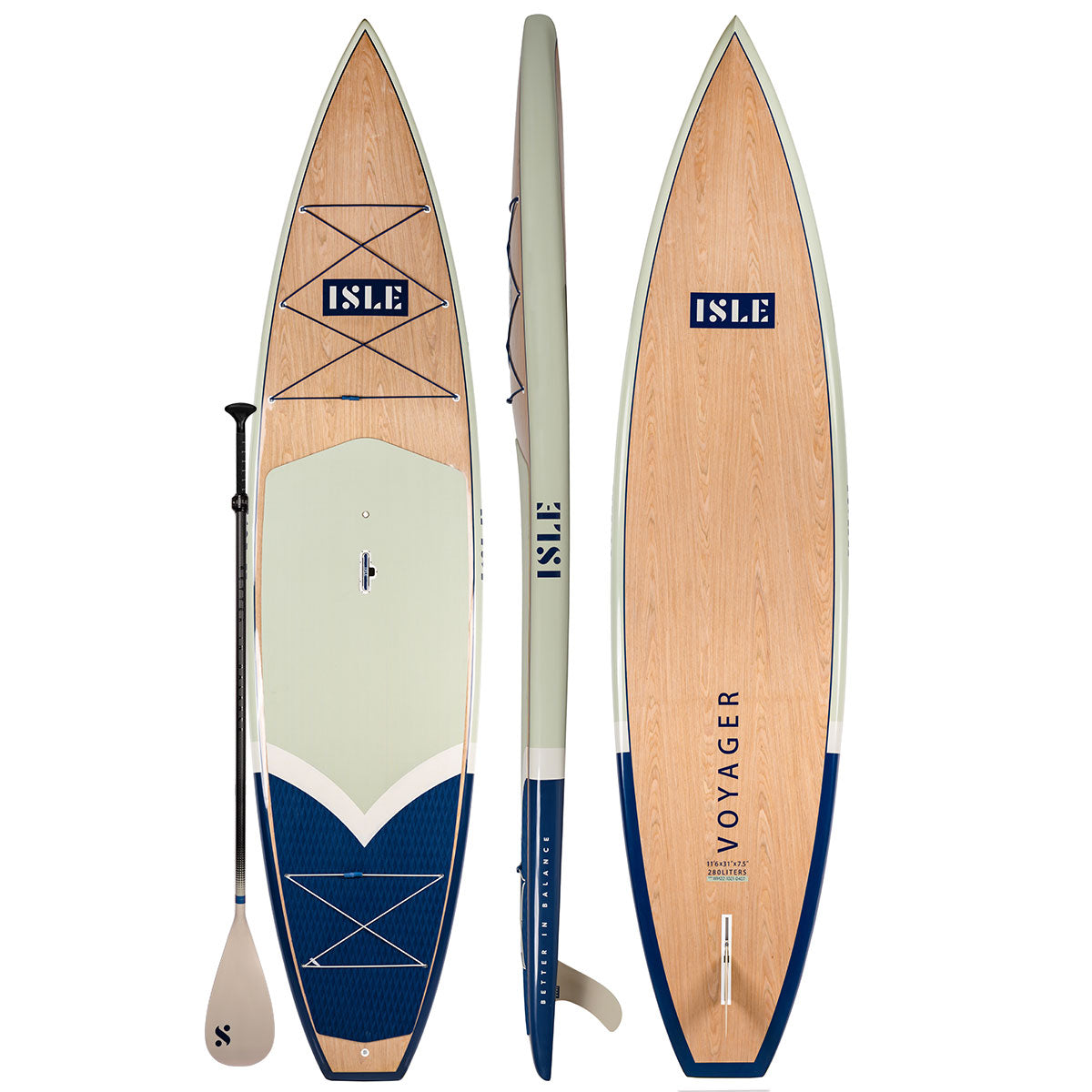 Seafoam/Navy Voyager 2.0 Paddle Board with Paddle 