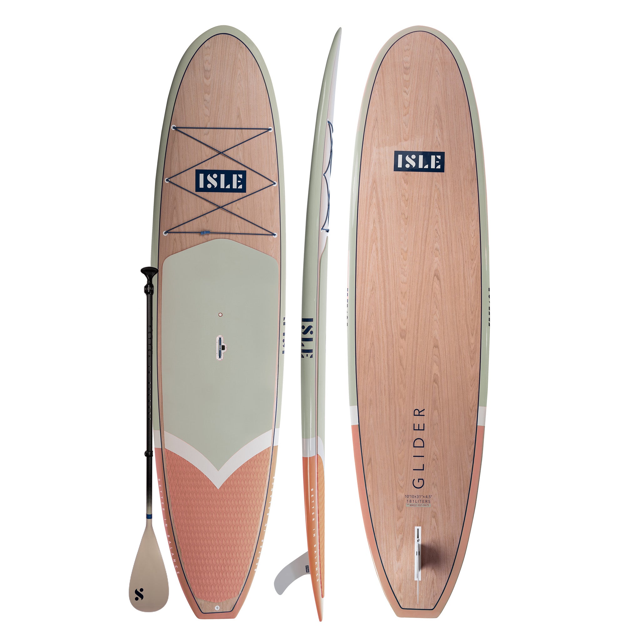 Glider 2.0 Paddle Board Seafoam/Peach