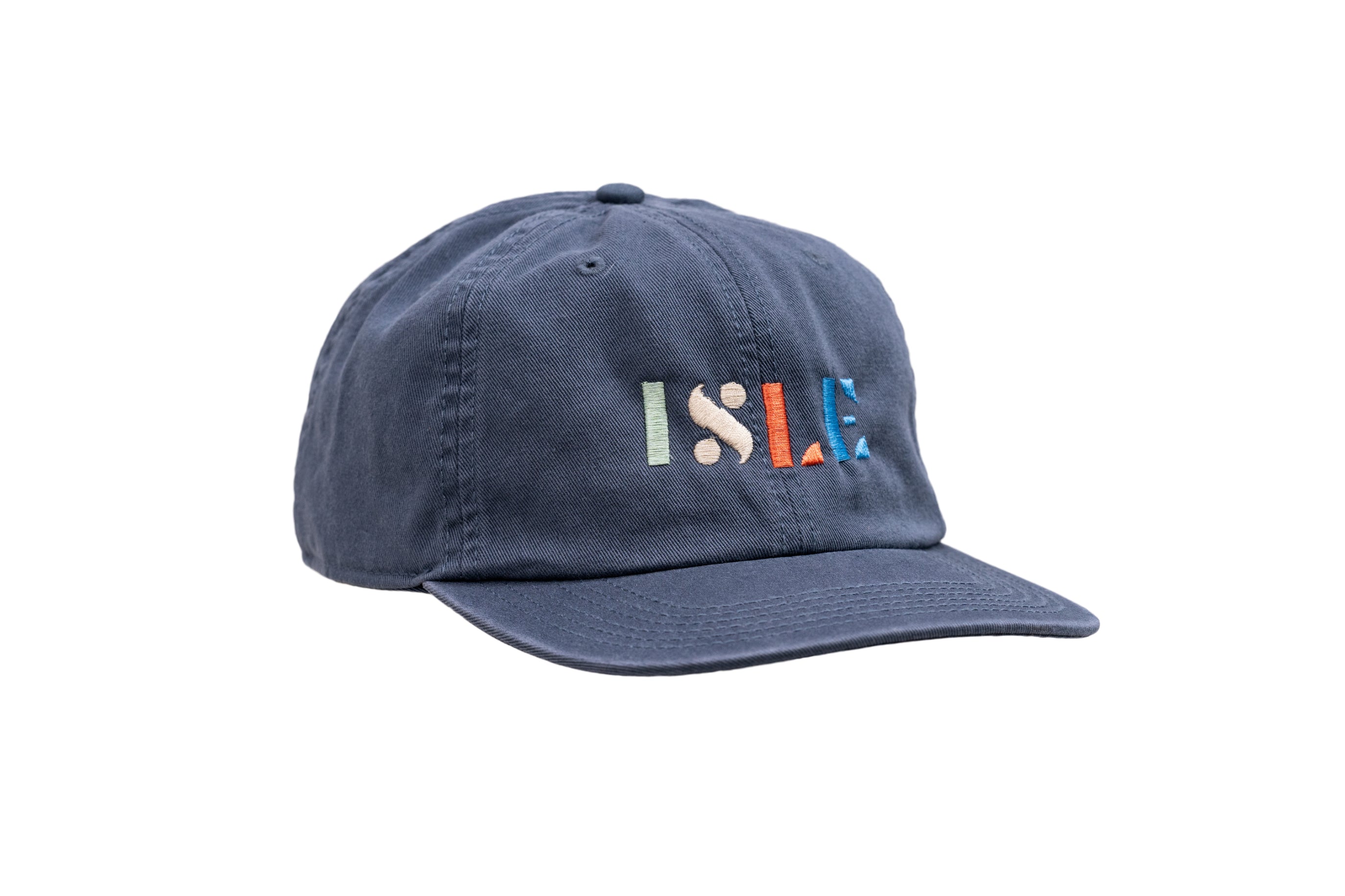 Blue Beach Hat with Multi-Colored ISLE Logo